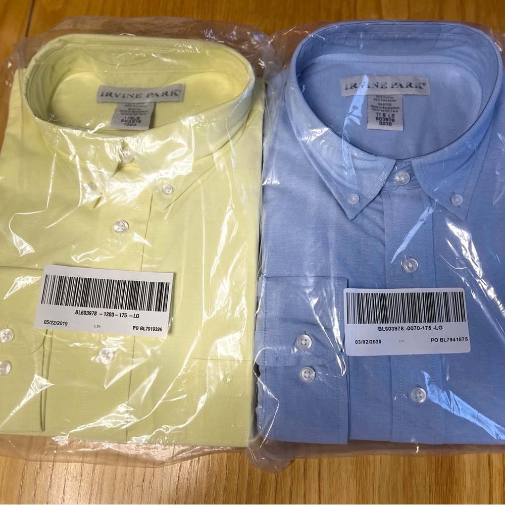 2- 17.5neck 34/35sleeve Irvine Park Oxford Casual/Dress Wrinkle Resistant Shirts